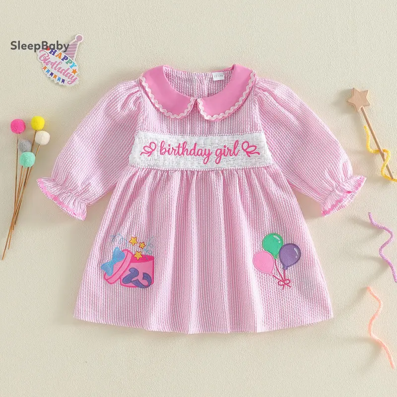 elegant white birthday dress Birthday Sprinkles Smocked Ruffle Dress main image 1