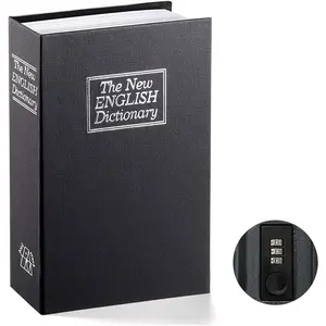 Book Safe with Combination Lock -   Dictionary Diversion Metal Safe Lock Box 2017, SM-BS0401S, black small