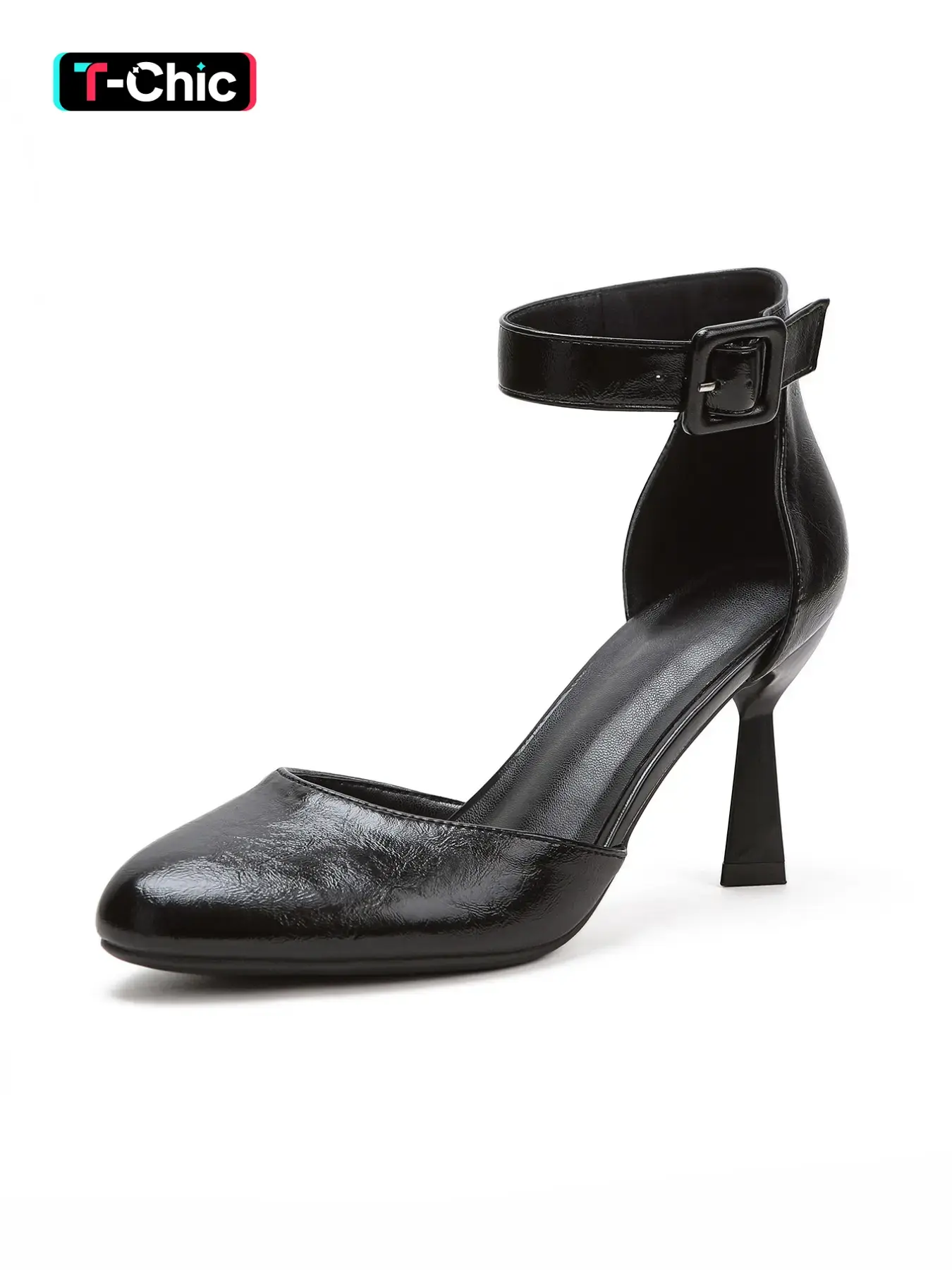Women's Elegant One Strap Pointed Toe Low Heel Shoes, Retro Mary Jane Style, Versatile Office & Casual Wear, Comfortable Daily Footwear, Stiletto, Rubber