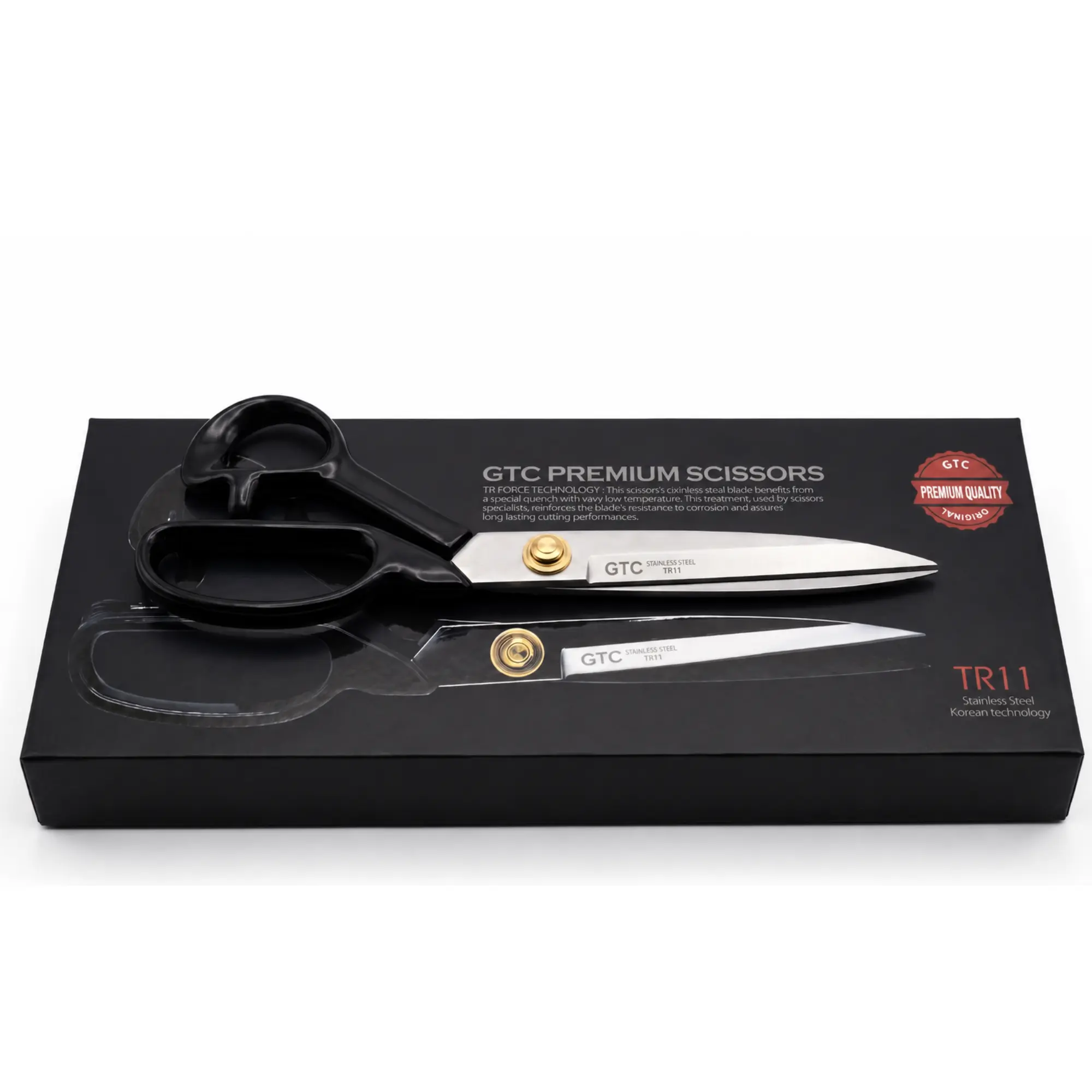 GTC Multipurpose Scissors - Premium Sharp Stainless Steel Blades, Forged Steel Corrosion Resistant Shears for Office, Sewing, Packaging, Kitchen Drawer Essentials - Comfort Grip