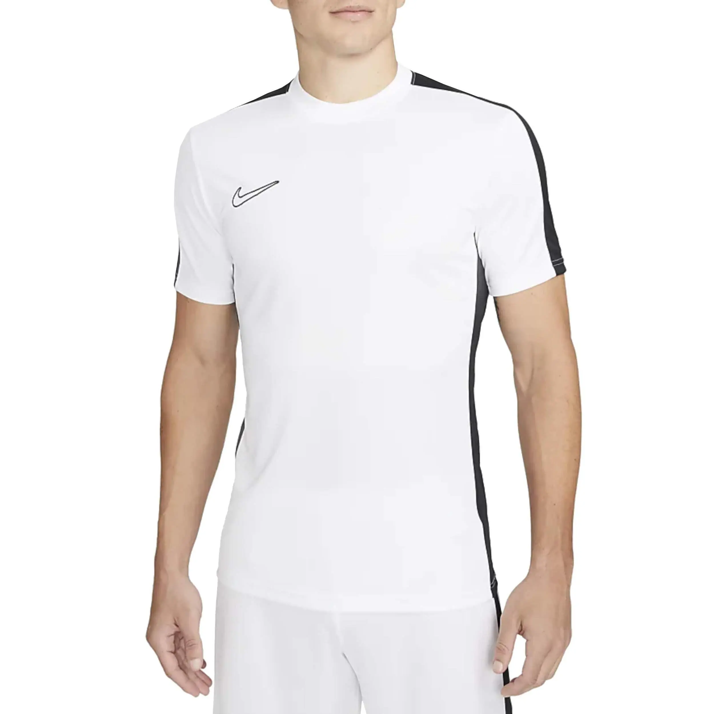 Nike Academy Men's Dri-FIT Short-Sleeve Soccer Top (White/Black/Black, DV9750-100) Size Large