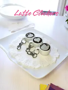 3 Latte Noisy Key clicker keychain | fidget | keyclicker | keychain | Latte art | Coffee | Latte