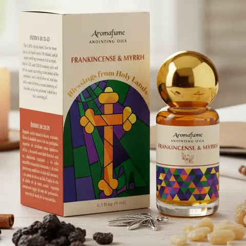Frankincense & Myrrh Anointing Oil 9ml (0.3 fl oz.) | Blessings from The Holy Lands