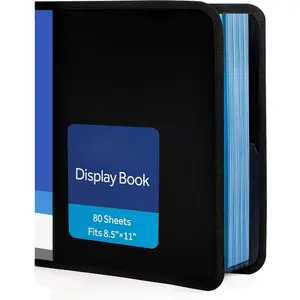 80 Pocket Binder with Plastic Sleeves, 8.5 X 11 Displays 160 Pages, Presentation Binder for Documents, Photos, Artwork, Projects, Recipes