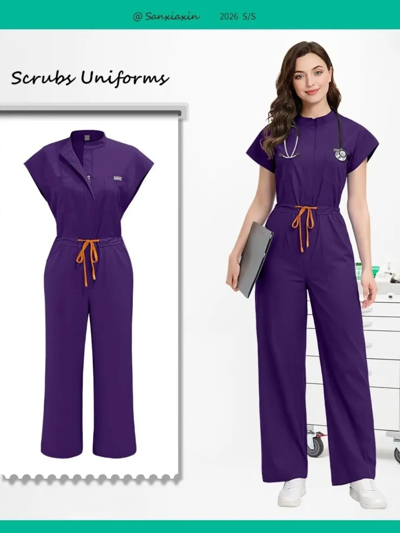 Quick-Dry Pet Clinic Doctor Casual Work Clothes Women Hospital Work Uniforms Breathable Medical Uniforms Lab Surgeon Surgical Jumpsuits Overalls