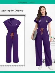 Quick-Dry Pet Clinic Doctor Work Clothes Women Hospital Work Uniforms Breathable Medical Uniforms Lab Surgeon Surgical Jumpsuits