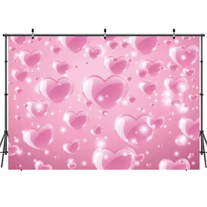 Dreamy Girl Heart Atmosphere Valentine's Day Background Cloth Professional Photography Prop Party Decoration scene accessories studio banners