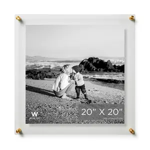 20x20" Photo Floating Acrylic Clear Picture Frame (Frame Size 23x23")