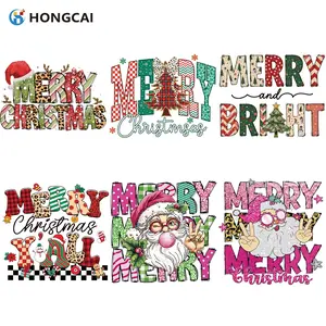 Christmas Merry Bright Heat Transfer Vinyl Set, Classic Holiday Design, DIY Clothing & Home Decor, Easy Cut, Long-Lasting Print