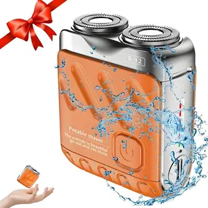 Electric Shaver, 1 Box Waterproof Electric Shaver with Double Ring Blade, Wet and Dry Use Portable Mini Shaver for Men, Great for Travel and Daily Care, Shaving Products