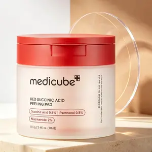 [medicube] Red Succinic Acid Panthenol Toner Pads - 70ea Pack, Niacinamide, Salicylic Acid, Clear Skin Care Pads
