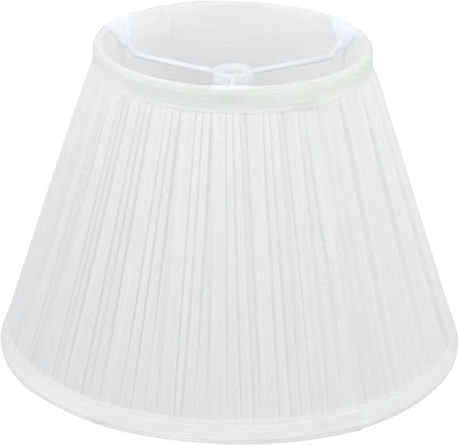Small Lamp Shade, White Pleated Bell Shade for Table Lamps, 6" Top x 10" Bottom x 7" High, Small White Lamp Shades for Floor Lamps, Pendant Lamps (Spider Fitter), Fabric Lampshade Replacement