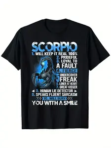 Scorpio will keep true 100% pride shirt Scorpio constellation T-shirt for all men and women outdoor short sleeve t-shirt, 100% cotton, S-XXXL, for students, for adults, lightweight feel, modern graphic feel, party look