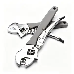 GJANSH Quick-Release Adjustable Wrench with Inch/Metric Scale, Wide Jaw Locking Crescent Wrench, Drop-Forged Carbon Steel Hand Tool for Auto Repair, Plumbing, Maintenance (8" & 10" Available) fathersdaygift