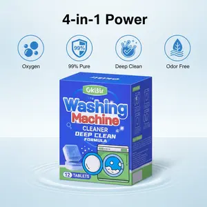 Efficient Washer Cleaner Tablets, Removes Residue & Odors, Ideal for Fresh Laundry, Durable Cleaning Solution, Easy Usage