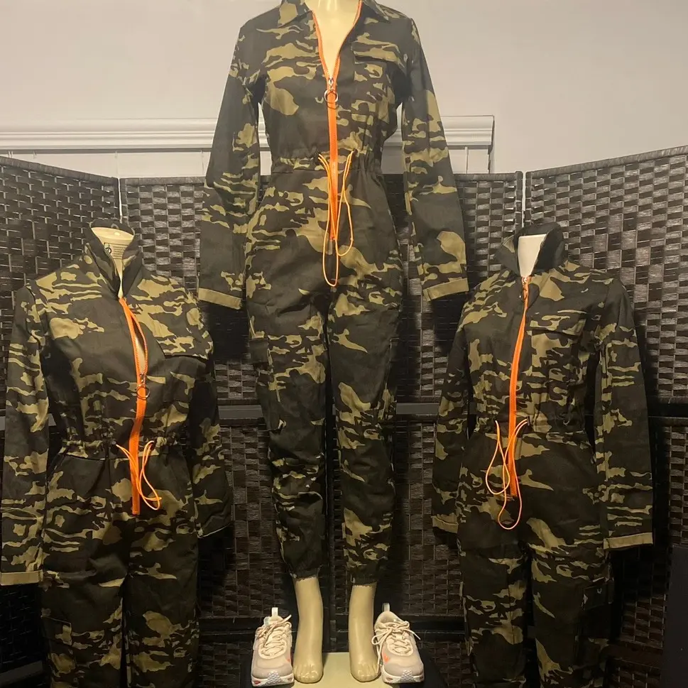 Camouflage Jumpsuit Cotton Polyester