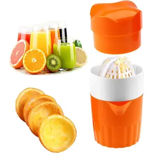 Hand Juicer Citrus Orange Squeezer Manual Lid Rotation Press Reamer for  Lime Grapefruit with Strainer and Container, 2 Cups