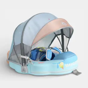 Heccei FoamCore Ultra Safety Ice Cream Baby Float for 3M-2Y I UPF50+ Removable Canopy
