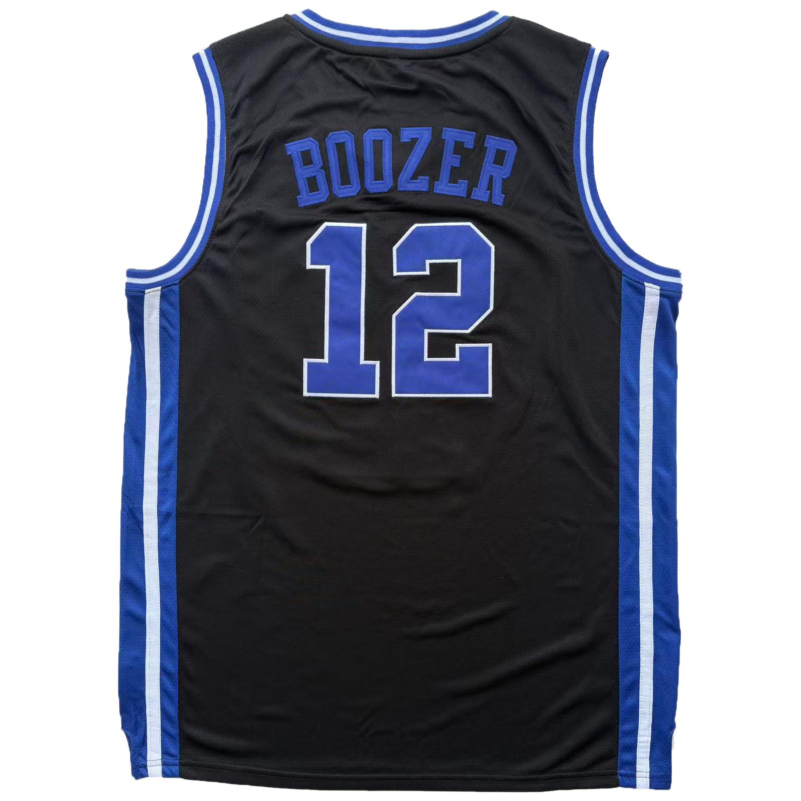 2026 New Men Sport Jersey Boozer #12 Basketball Embroidery Black White S~XXL
