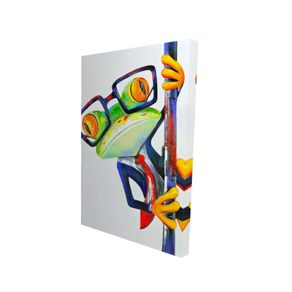 Begin Home Decor 2080-3624-AN4 24 x 36 in. Funny Frog with Glasses - Animals Bedroom Canvas Decor