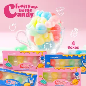 【On-the-Go Bite】GummyGlow Astronaut Wax Candy 8 Flavor Retro Bottles Nostalgic Stress Relief Fun Snack with Colorful Collectible Boxes.