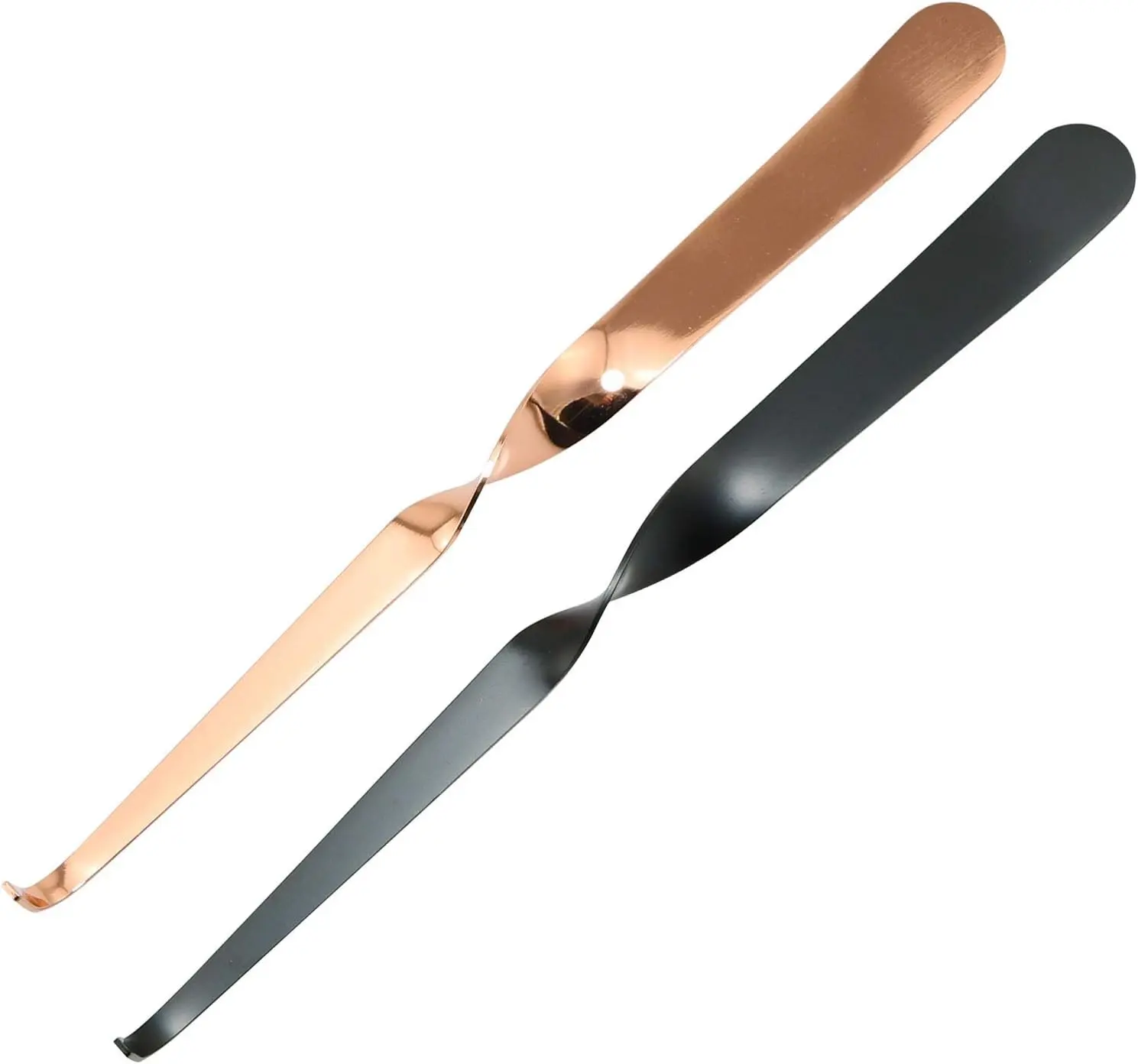 2pcs Stainless Steel Wick Dippers Put Out Extinguish Candle Wick Dipper Candle Hook Home Candle Wick Tools (1 x Black + 1 x Rose Gold)