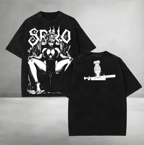 Seiko Ayase Dandadan Anime T-Shirt - Oversized Vintage Washed Graphic Tee, Japanese Streetwear Unisex Cotton Top, Bold Dark Manga Inspired Shirt, Trendy Outfit for Anime Fans, 100% Sustainable US Cotton, Oeko-Tex Certified Menswear Classic wash