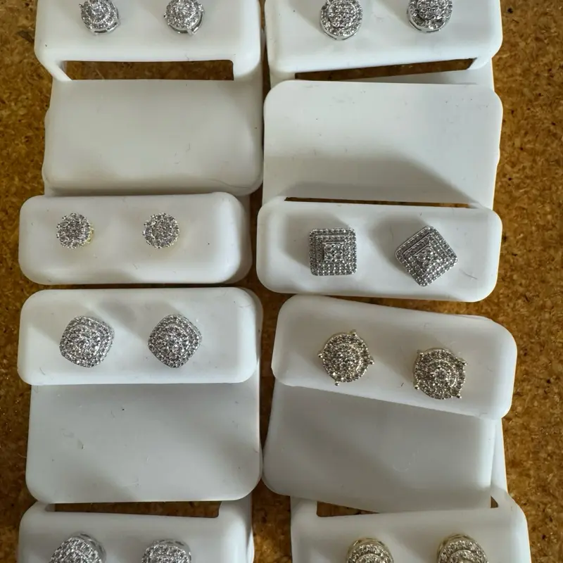 WHOLESALE EARRING LOT SALE! Bundle#3, 8 pairs of Sterling Silver VVS1 Moissanite Earrings!