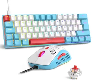 MAMBASNAKE×ZIYOU LANG RK-T60 Wired 60% TKL Mechanical Gaming Keyboard with Honeycomb Mice