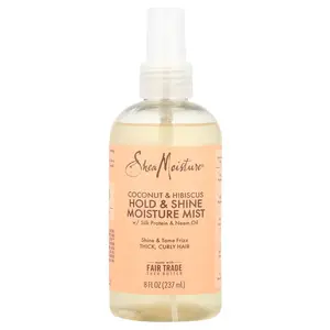 SheaMoisture Hold & Shine Moisture Mist with Silk Protein & Neem Oil, Coconut & Hibiscus , 8 fl oz (237 ml)