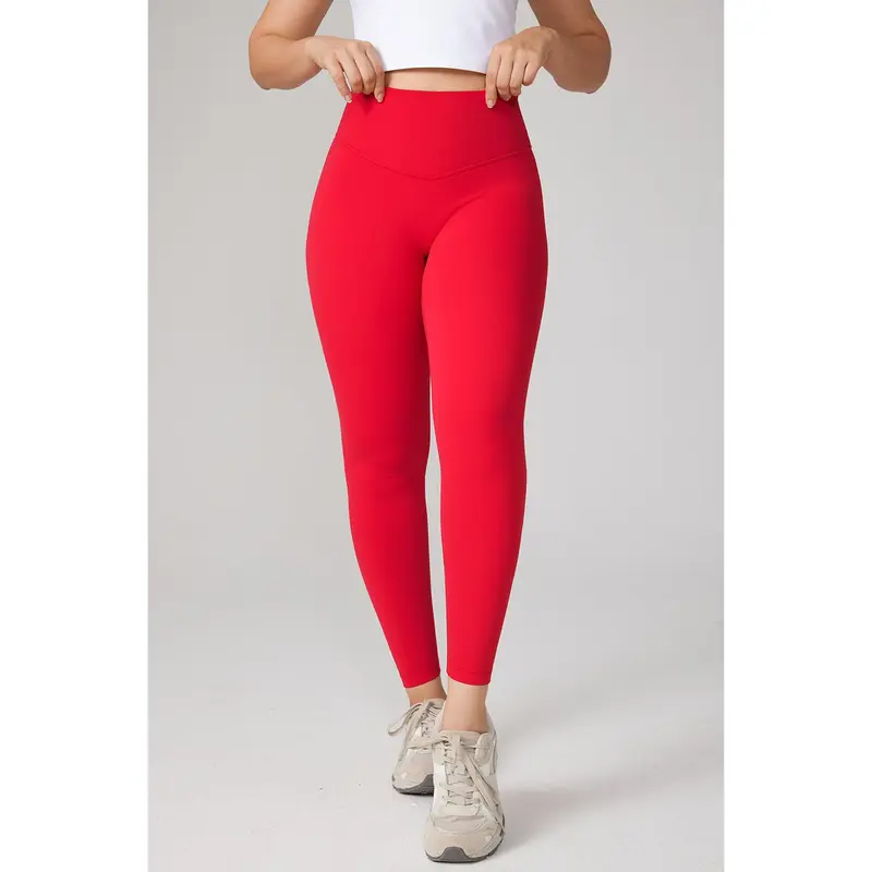 Women's 25" Buttery Soft Seamless High Waisted Spandex Yoga Pants - 26% Lycra Elastane, Elastic Waistband, Tummy Control, No Front Seam, V-Seam Glute Contour, Athletic Activewear for Yoga, Workouts, Yoga Pants For Women