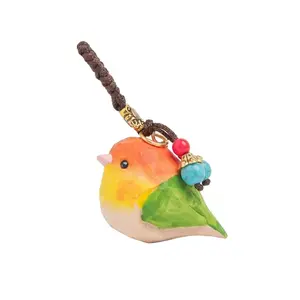 Wooden Bird Keychain Pendant, Cartoon Creative Desktop Decoration, Unique Gift Idea, Perfect for Home Office Decor