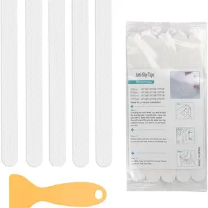 48-Pack Anti-Slip Tub Stickers, Safety Anti-Slip Shower Stickers with Premium Scraper for Tub Shower Stairs (Clear)