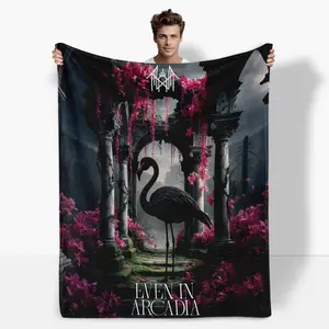 Print In USA, Sleep Token Pattern Flannel Blanket, XRock Band Fan Blanket In Tiktok Shop Cozy Room Accessory Sleep Token Flannel Throw Blanket