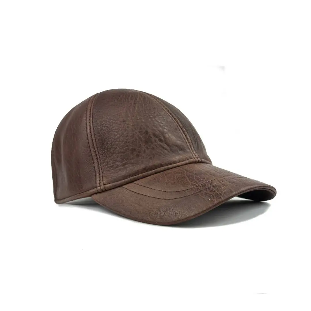 Unisex 100% Sheepskin Leather Baseball Cap - Genuine, Adjustable Fashion Accessory Hat