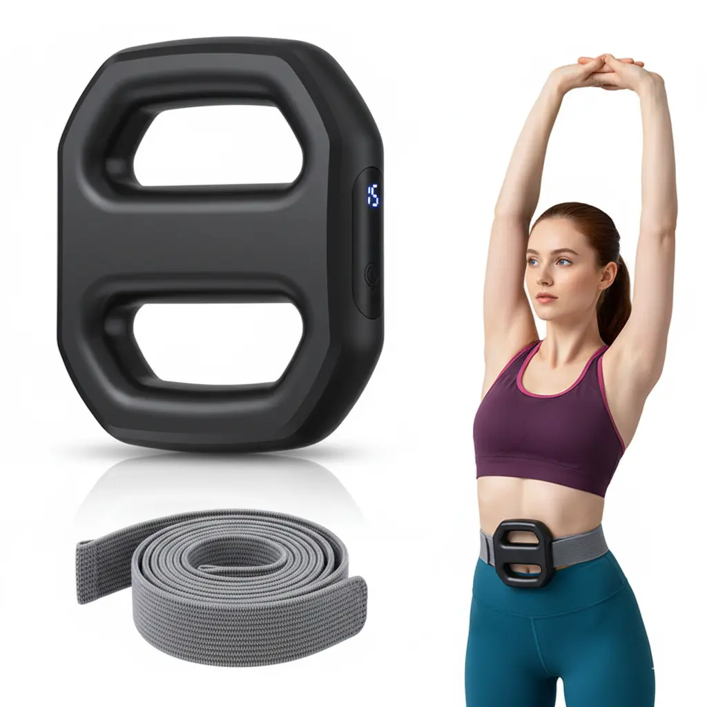 Handheld Vibratory Massager with Fascia Ring, 4 Modes & 3 Intensity Settings, Lightweight Ultra-Compact Portable Belly Massage Device for Abdominal & Back Relaxation, Ideal Gift for Parents #GlobalSelection Black