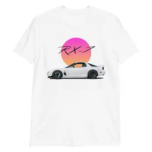 RX7 RX-7 Vaporwave Sun Aesthetic JDM Tuner Street Racing Short-Sleeve T-Shirt