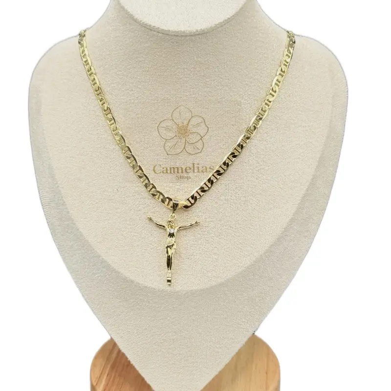 Camiliaa Chain with a Jesus Christ Pendant 24 Inches Long Gold-Tone Necklace