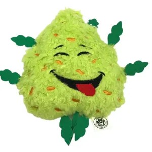 My Name is Bud, Funny Squeaky Weed Dog Toy, Cute Stuffed Parody Pot Nug, Cool Plush 420 Novelty Gift for Pets & Their Owners, Sized for Puppies & Small, Medium & Large Breeds, For Fetch & a Photo Prop