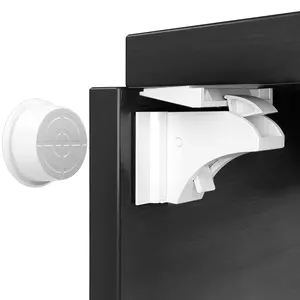 4 Pack Magnetic Cabinet Locks Baby Proofing Child SafetyCupboard Drawers Latches. (1 Key)