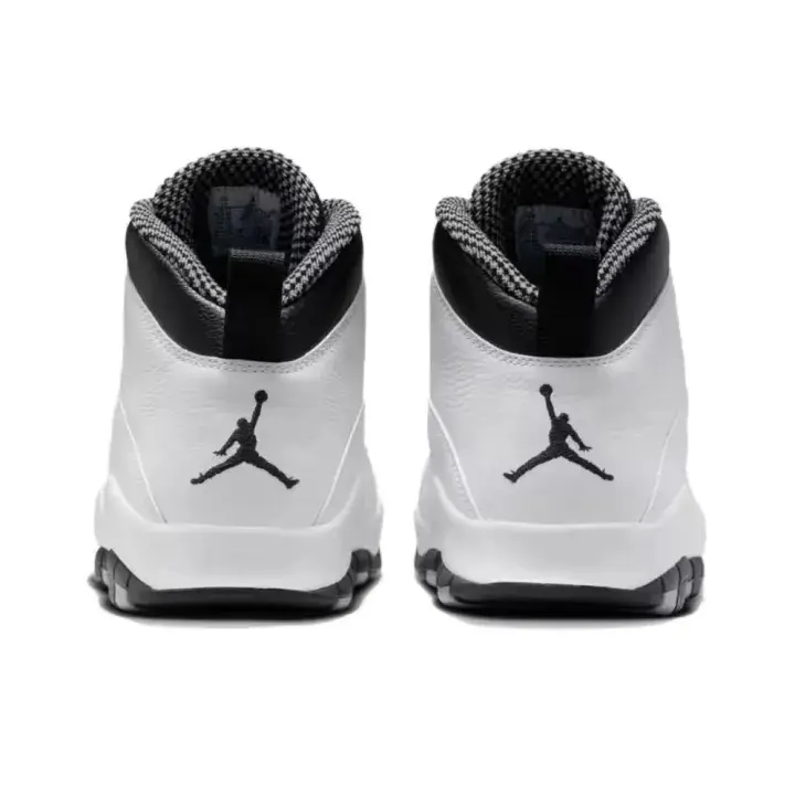 high top retro basketball sneakers white black spliced full grain leather design segmented traction rubber outsole casual sports daily walking shoes brand new unopened unisex street trainers