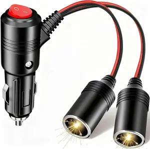 Car Cigarette Lighter Splitter, v Splitter Adapter for Car,Supports Fast Charging, to  Car Cigarette Lighter Splitter Power Charger Port, for / Volt Cars Vehicle,with on Off Switch