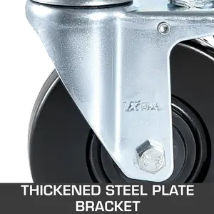 VEVOR Baker Scaffold Wheels 4 Pack 5" Scaffolding Wheels 1" Solid Round Stem 280LBS Wheels for Scaffolding Rubber Scaffold Wheels with Dual Locking Heavy Duty Casters Capacity