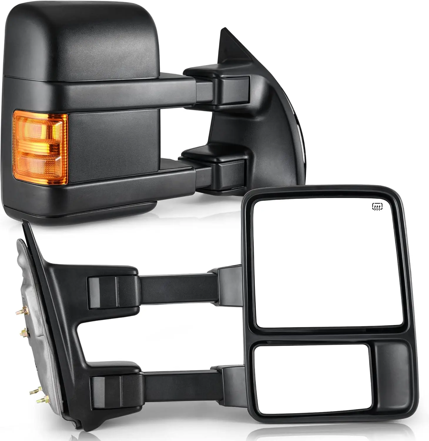 YITAMOTOR Towing Mirrors compatible for 1999-2007 Ford F250 F350 F450 F550 Super Duty Tow Mirrors Power Heated with Turn Signal Light Side Mirrors 1999 2000 2001 2002 2003 2004 2005 2006 2007