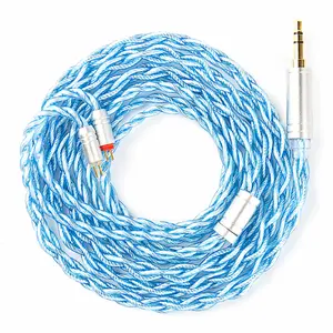 Kbear Palm Thunder Iem Cable, 4 Core Single Crystal Copper Silver HiFi Earphone Upgrade Extension Line, 0.78mm 2 Pin In-Ear Wired Headphone Cable