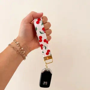 Cherry Keychain, Keychain Wristlet, Key Fob, Car Key Accessories