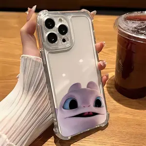 Lovely couple Toothless Fury Dragon Phone Case For iPhone 17 16 15 14 13 12 11 Pro Max Plus Anti Fall Transparent Cover