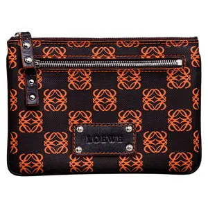 Pre-owned Loewe Rubber Small Leather Goods Anagram PVC Leather Pouch