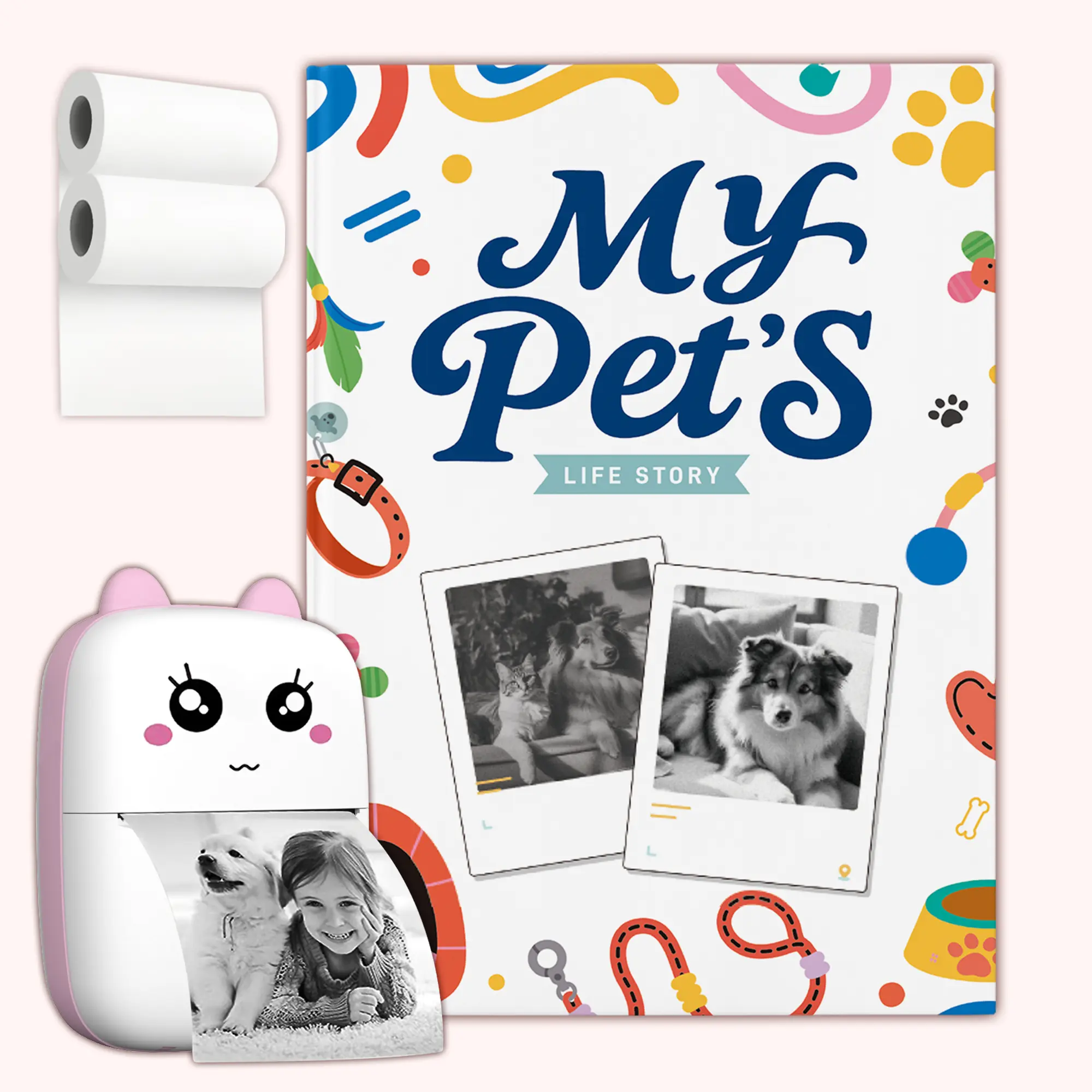 （LIVE)Timetome My Pet's Diary with Printer - A Unique Book to Chronicle Your and Your Pet's Life Together with Interactive Printing Feature