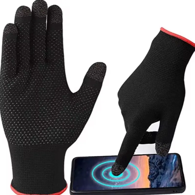 Silver  finger hand  cover thumb sleeve gaming gloves  sweat proof non scratch sensitive tough screen game